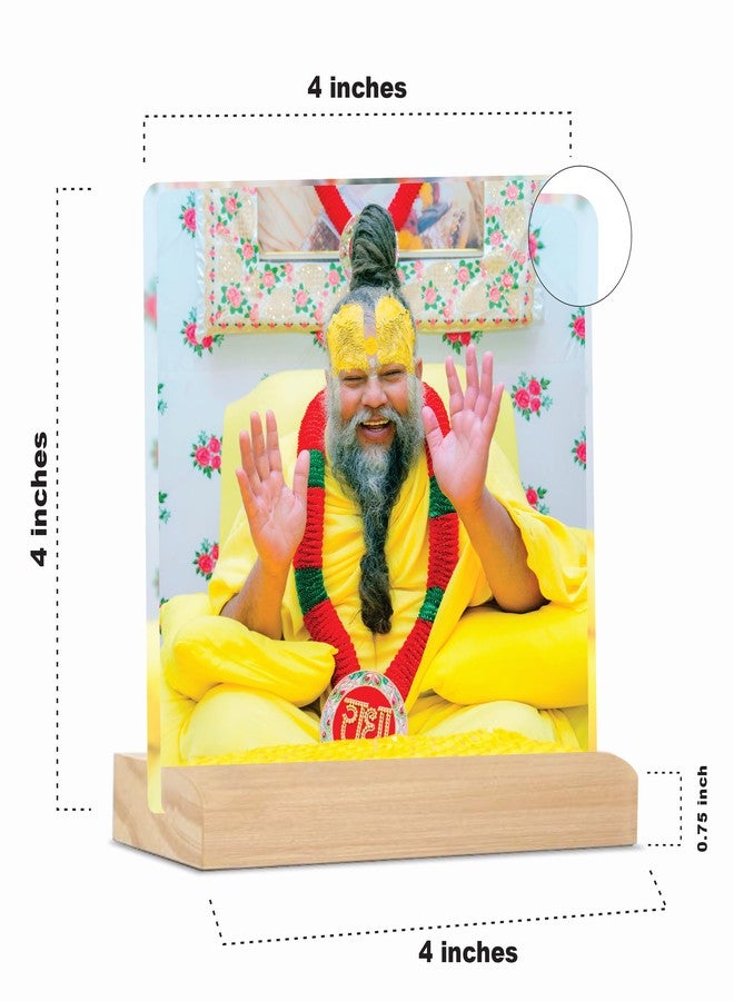 Giftplease Divine Desktop Photo Frame of Shri Premanand Maharaj Ji | Spiritual Table Stand with Wooden Base | Inspirational Religious Gift & Decor for Home, Office, GMP_04 - Image 4